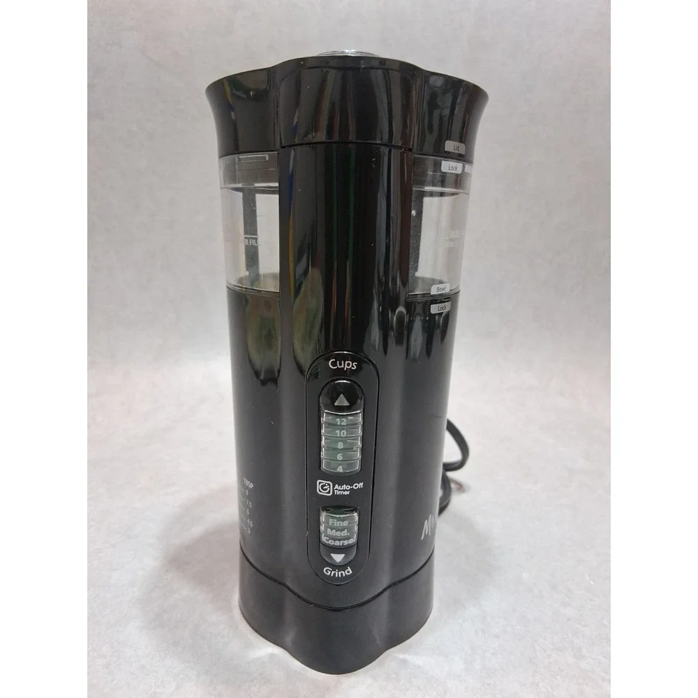 Mr Coffee IDS77 Automatic Burr Coffee Grinder 12 Cup Black Adjustable Grind